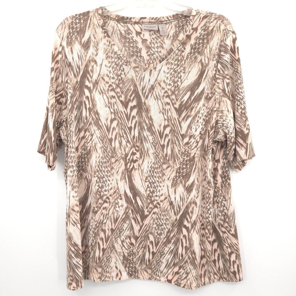 Chico's Easywear slinky stretch v-neck‎ top womens Size 3 (XL) 1/2 sleeve